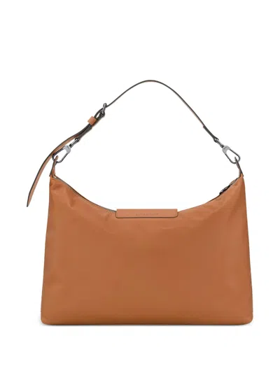 Longchamp Rectangular Brown Shoulder Bag With Adjustable Strap In Brown