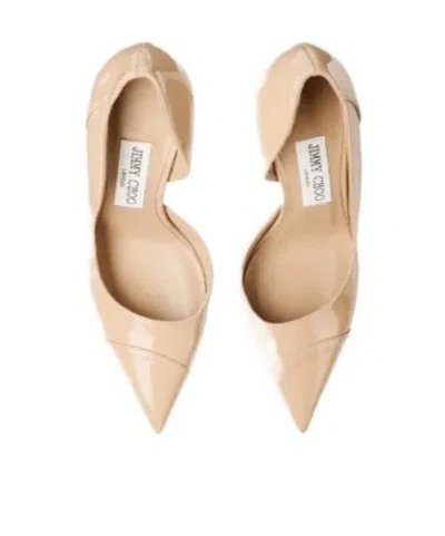 Jimmy Choo Brigitte 100 Patent Leather Pointed Toe Pumps In Neutral