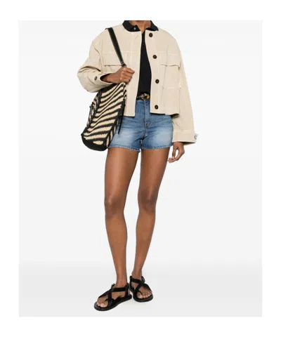 Closed Button-up Flap-pocket Jacket In Pink