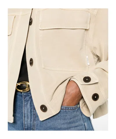 Closed Button-up Flap-pocket Jacket In Pink