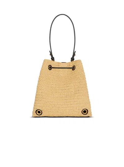Balmain Pulse Crochet And Leather Backpack In Brown