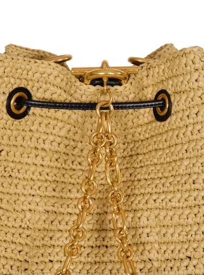 Balmain Pulse Crochet And Leather Backpack In Brown
