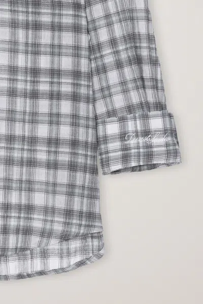 Dunst Check-pattern Long-sleeve Shirt In Blue
