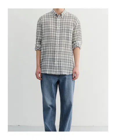 Dunst Check-pattern Long-sleeve Shirt In Blue