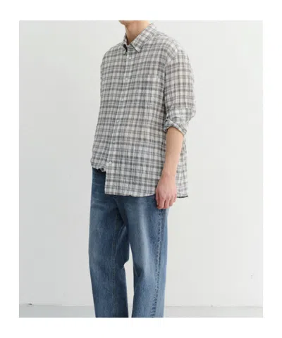 Dunst Check-pattern Long-sleeve Shirt In Blue