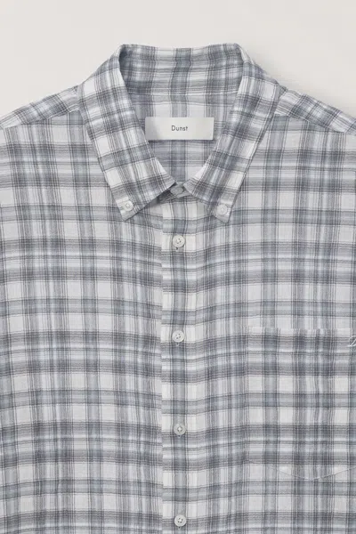 Dunst Check-pattern Long-sleeve Shirt In Blue