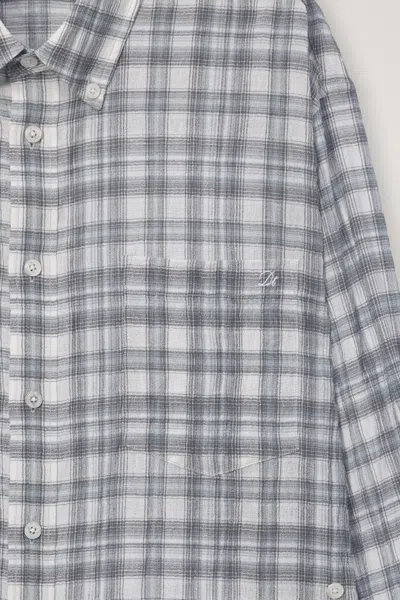 Dunst Check-pattern Long-sleeve Shirt In Blue
