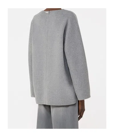 Max Mara Wool Broadcloth Blouse In Blue