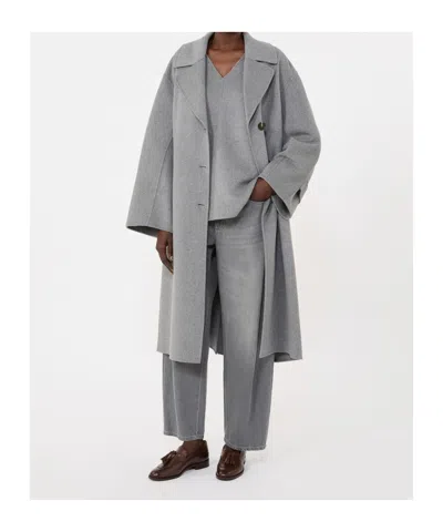 Max Mara Wool Broadcloth Blouse In Blue
