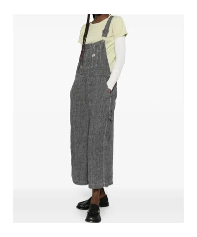R13 Button Bib Overall In Gray