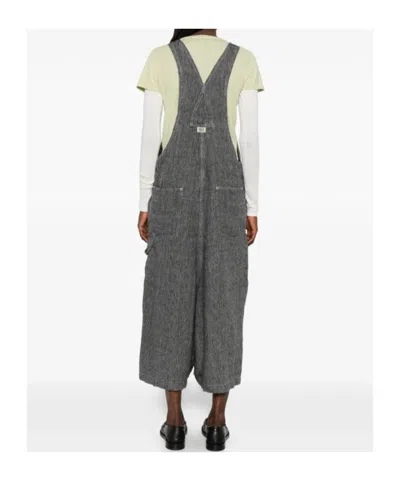 R13 Button Bib Overall In Gray