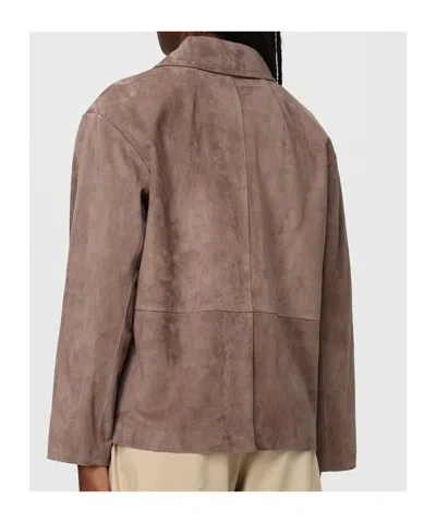 Max Mara Buttoned Jacket In Brown