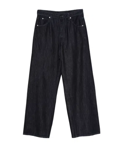 Semicouture Drawstring Jeans In Black