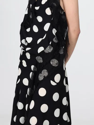 Junya Watanabe Polka Dot Halter Midi Dress Asymmetric Lace In Black