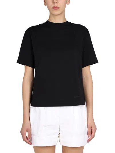 Alexander Mcqueen Black Solid Crew Neck T-shirt In Black