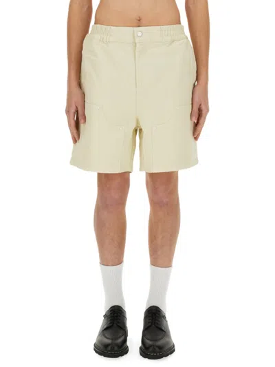 3paradis Casual Twill Shorts With Elastic Waistband In Beige