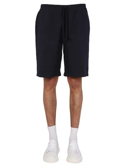 Universal Works Fleece Bermuda In Blue
