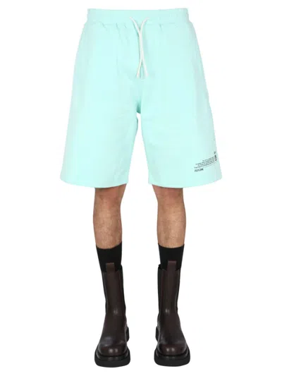 Msgm Green Solid Shorts In Green