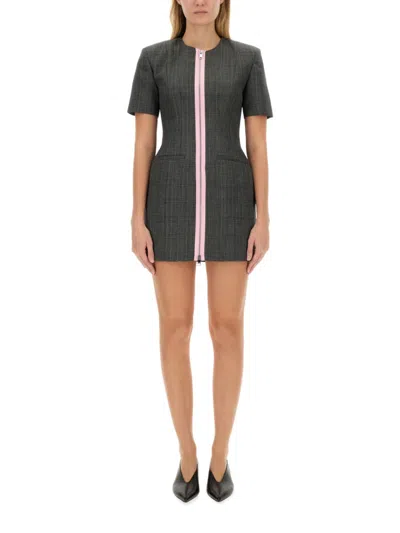 Msgm Wool Dress In Grey