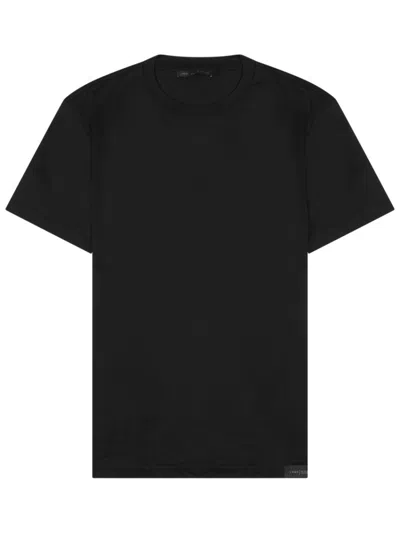 Low Brand Black Solid Crew Neck T-shirt In Black