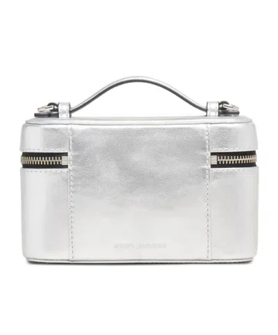 Marc Jacobs Mini Structured Handbag With Zip-around Closure In Silver