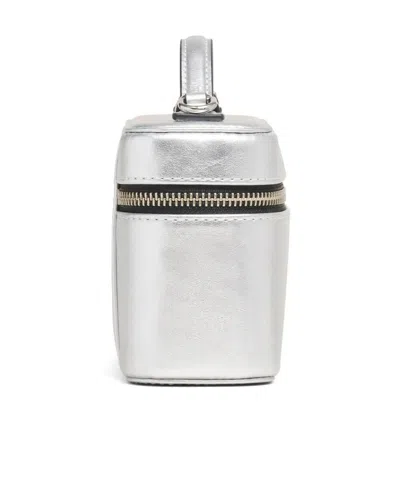 Marc Jacobs Mini Structured Handbag With Zip-around Closure In Silver
