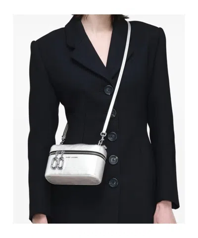 Marc Jacobs Mini Structured Handbag With Zip-around Closure In Silver