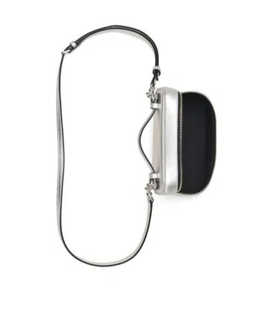 Marc Jacobs Mini Structured Handbag With Zip-around Closure In Silver