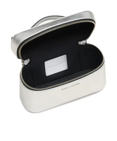 Marc Jacobs Mini Structured Handbag With Zip-around Closure In Silver