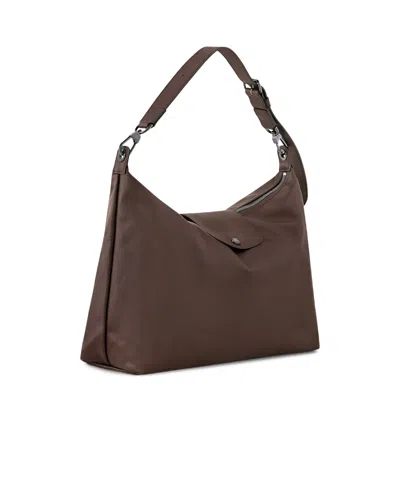 Longchamp Rectangular Brown Shoulder Bag With Adjustable Strap In Pattern