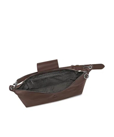 Longchamp Rectangular Brown Shoulder Bag With Adjustable Strap In Pattern