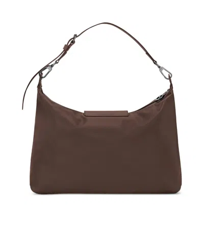 Longchamp Rectangular Brown Shoulder Bag With Adjustable Strap In Pattern