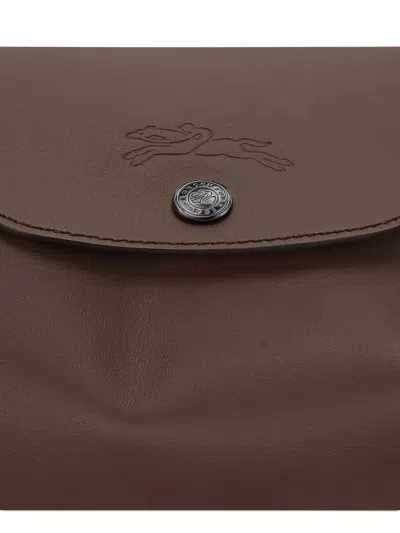 Longchamp Rectangular Brown Shoulder Bag With Adjustable Strap In Pattern