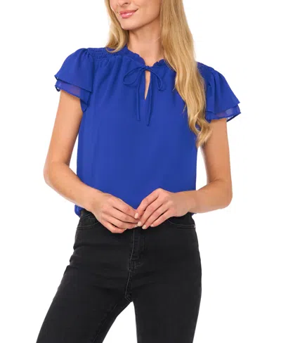 Cece Flutter Sleeve Top In Multi