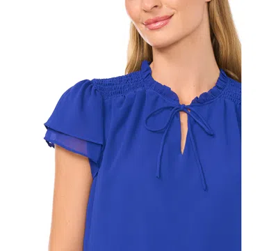 Cece Flutter Sleeve Top In Multi
