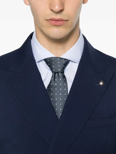 Manuel Ritz Double-breasted Peak-lapel Suit In Multi