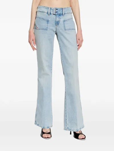Diesel D-hush Patch-pocket Jeans In Blue