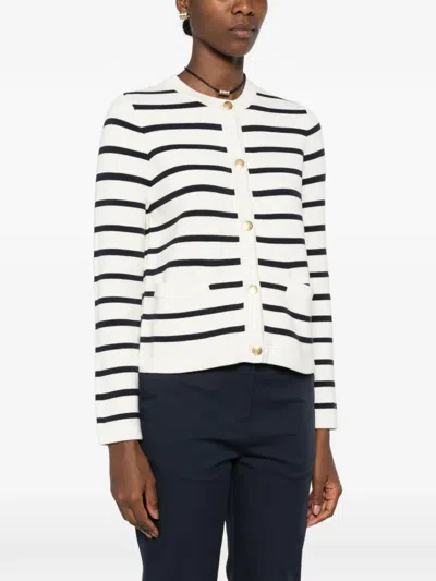 Gant Striped Button-up Cardigan In Multi