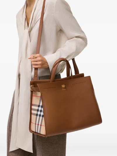 Burberry Medium Cotswolds Check Tote In Blue