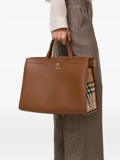 Burberry Medium Cotswolds Check Tote In Blue