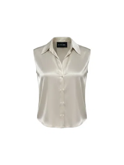 Black Label Satin-finish Blouse In Multi