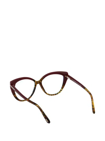 Tom Ford Leopard-pattern Cat-eye Glasses In Brown