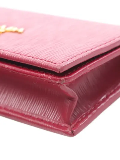 Pre-owned Prada 2010s Leather Card Case In Pink