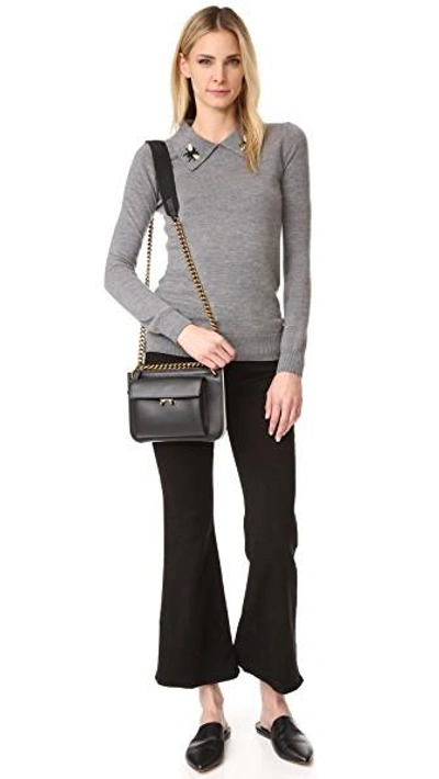 Shop Marni Bandoleer Shoulder Bag In Black/ice