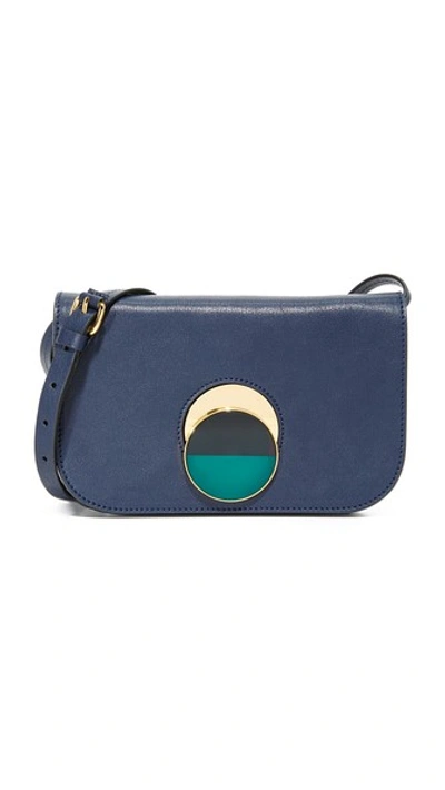 Marni 'pois' Small Resin Slide Lock Leather Crossbody Bag In Eclipse