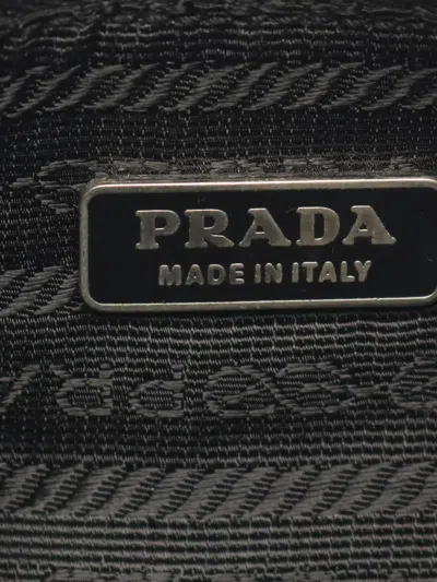 Pre-owned Prada Triangle Logo Studded Shoulder Bag In Black