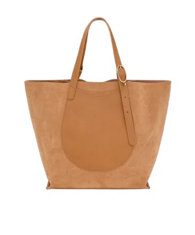 Longchamp Complice Soft Leather Open Tote In Blue