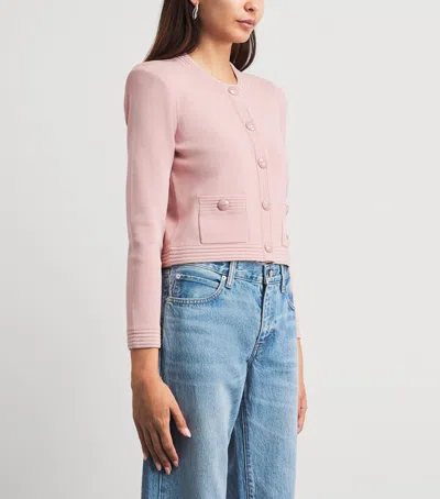 L'agence Patsy Cropped Cardigan In Pink
