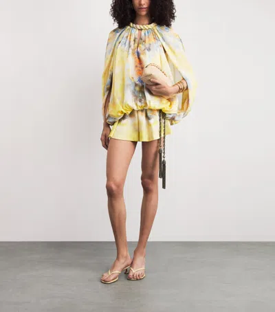 Zimmermann Silk Alchemy Micro Shorts In Multi