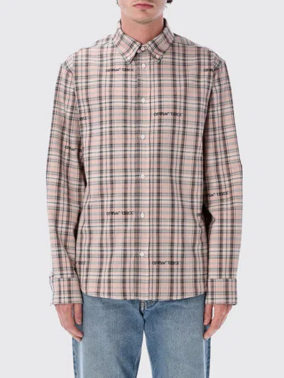 Off-white Pink Flannel Regular Shirt In Multi